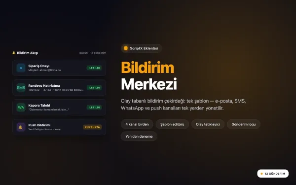 Bildirim Merkezi ekran görüntüsü