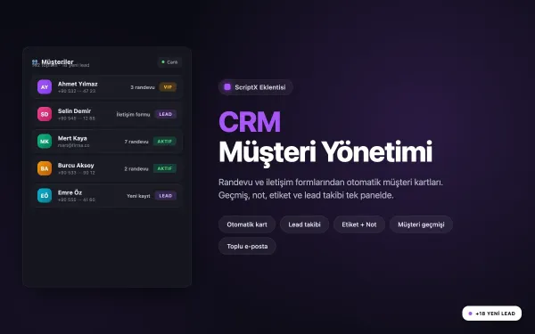 CRM — Müşteri Yönetimi ekran görüntüsü