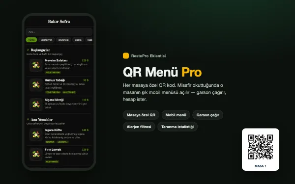 QR Menü Pro — Masaya Özel QR & Mobil Menü ekran görüntüsü