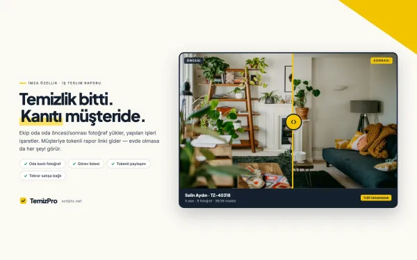 TemizPro — Ev & Ofis Temizlik Şirketi Website Yazılımı ekran görüntüsü