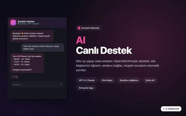 AI Canlı Destek ekran görüntüsü