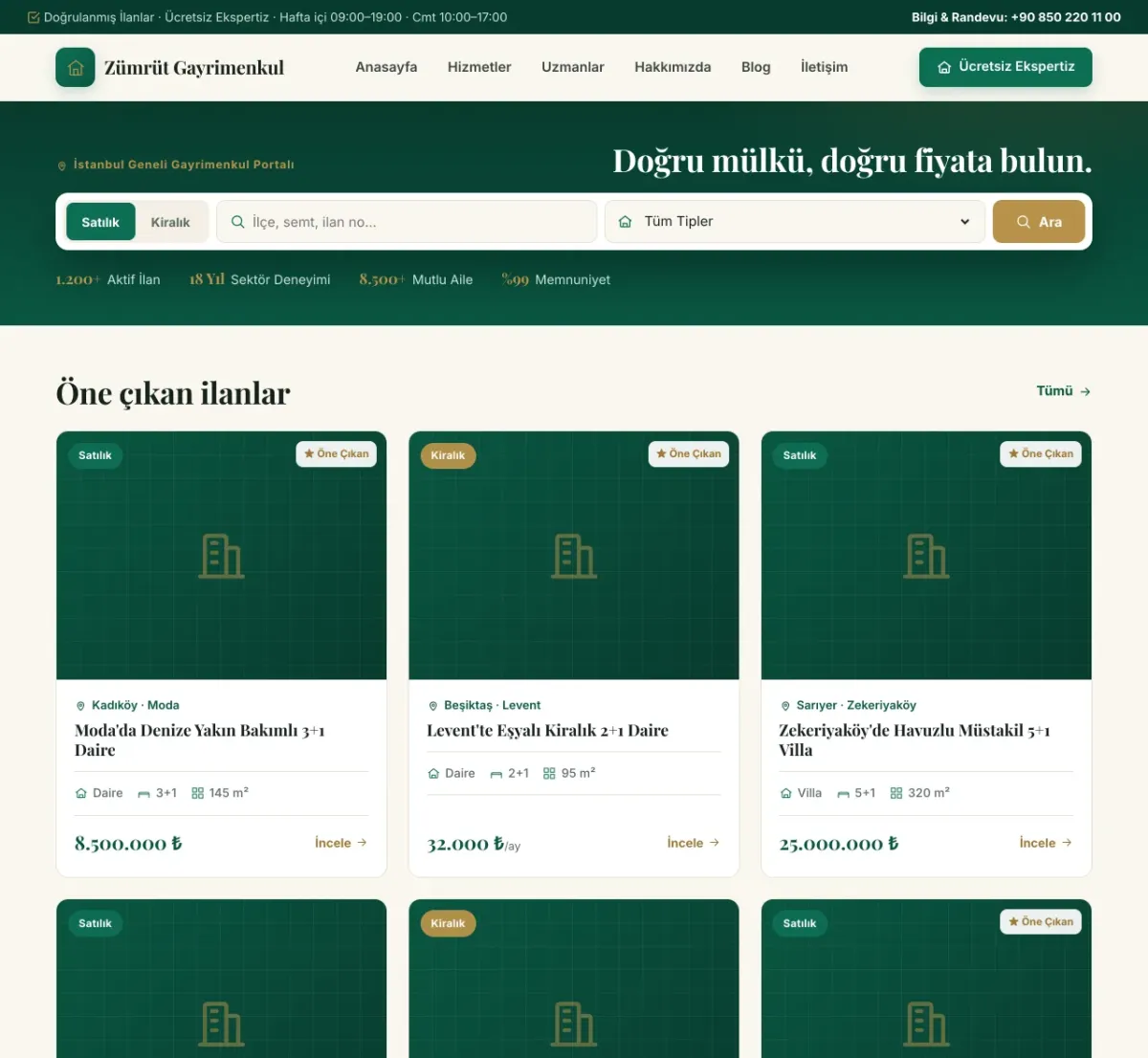 İlan portalı anasayfa — satılık/kiralık arama