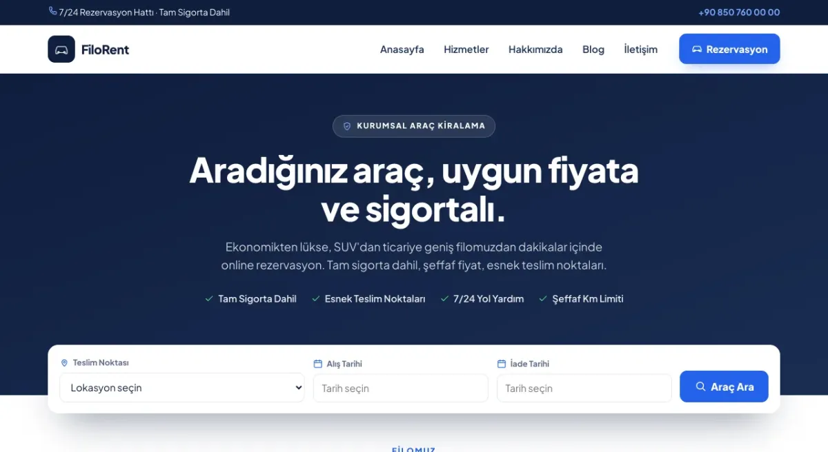 Booking çubuklu anasayfa