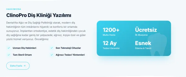 ClinoPro Diş Kliniği Website Yazılımı — ekran görüntüsü 3
