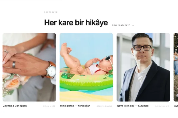 Portfolyo — dikey kaydırınca yana kayan galeri