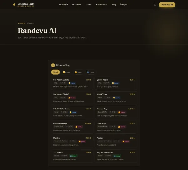 Personel-bazlı 4 adımlı randevu akışı