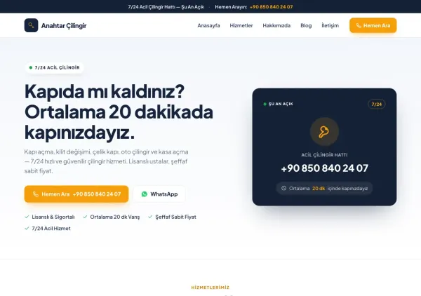 Acil hat odaklı anasayfa