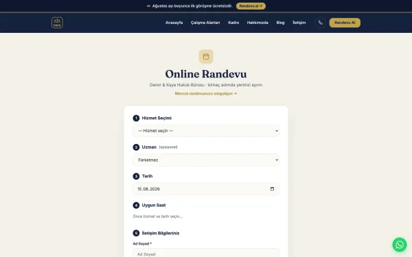 Online randevu: uygun saatler kendiliğinden hesaplanır