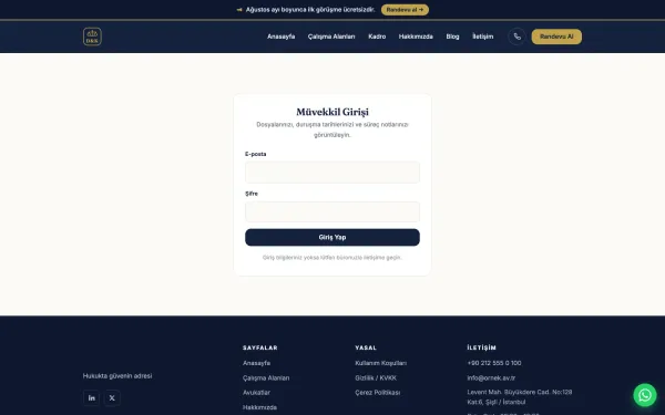 Müvekkil portalı girişi
