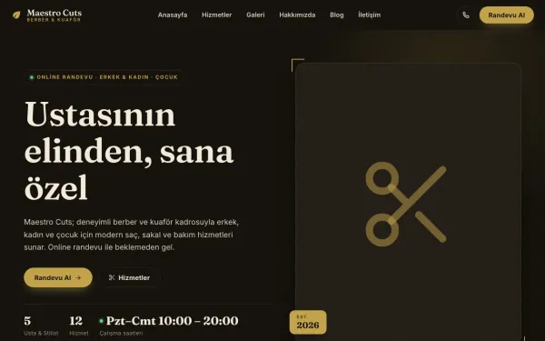 BerberPro — Berber & Kuaför Website Yazılımı