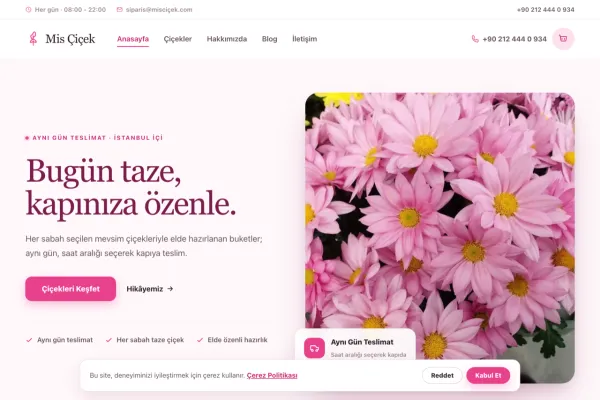 ÇiçekPro Çiçekçi & Online Sipariş Website Yazılımı
