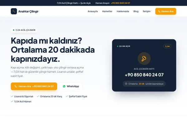 CilingirPro Çilingir & Anahtarcı Website Yazılımı
