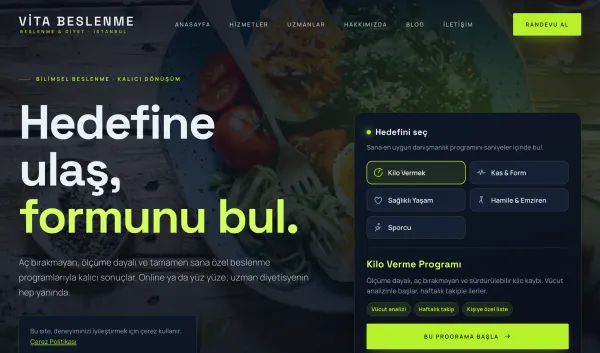 DiyetPro Diyetisyen & Beslenme Website Yazılımı ekran görüntüsü