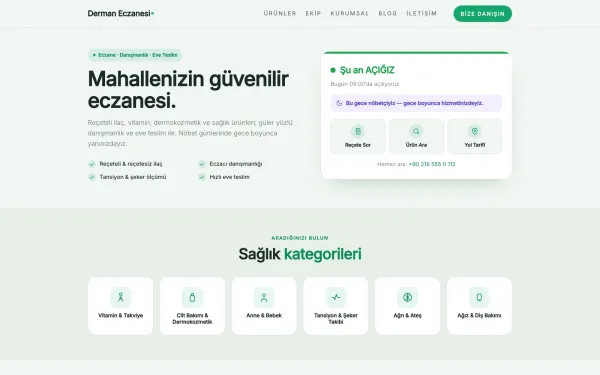 EczanePro — Eczane Website Yazılımı ekran görüntüsü