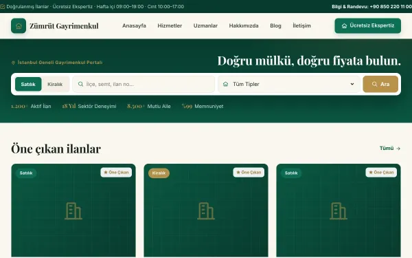 EmlakPro Emlak & Gayrimenkul Ofisi Website Yazılımı