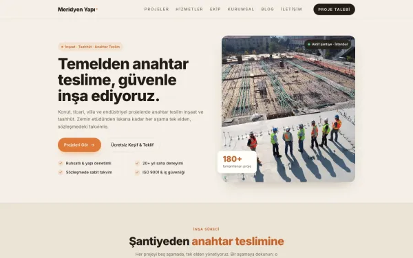 İnşaatPro — İnşaat & Taahhüt Website Yazılımı ekran görüntüsü