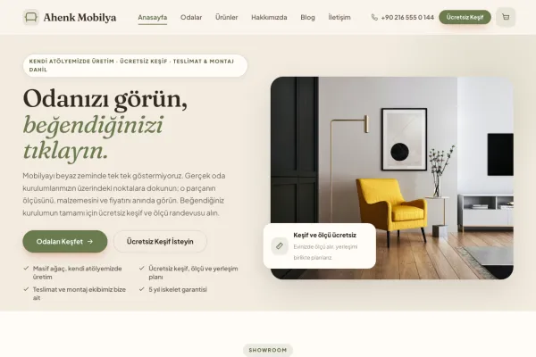 MobilyaPro — Mobilya & Dekorasyon Website Yazılımı ekran görüntüsü
