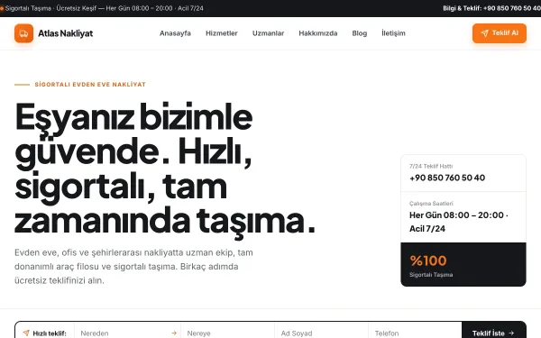 NakliyatPro Evden Eve Nakliyat (Taşımacılık) Website Yazılımı