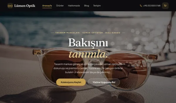 OptikPro Optik & Gözlük Mağazası Website Yazılımı ekran görüntüsü