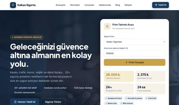SigortaPro Sigorta Acentesi Website Yazılımı ekran görüntüsü